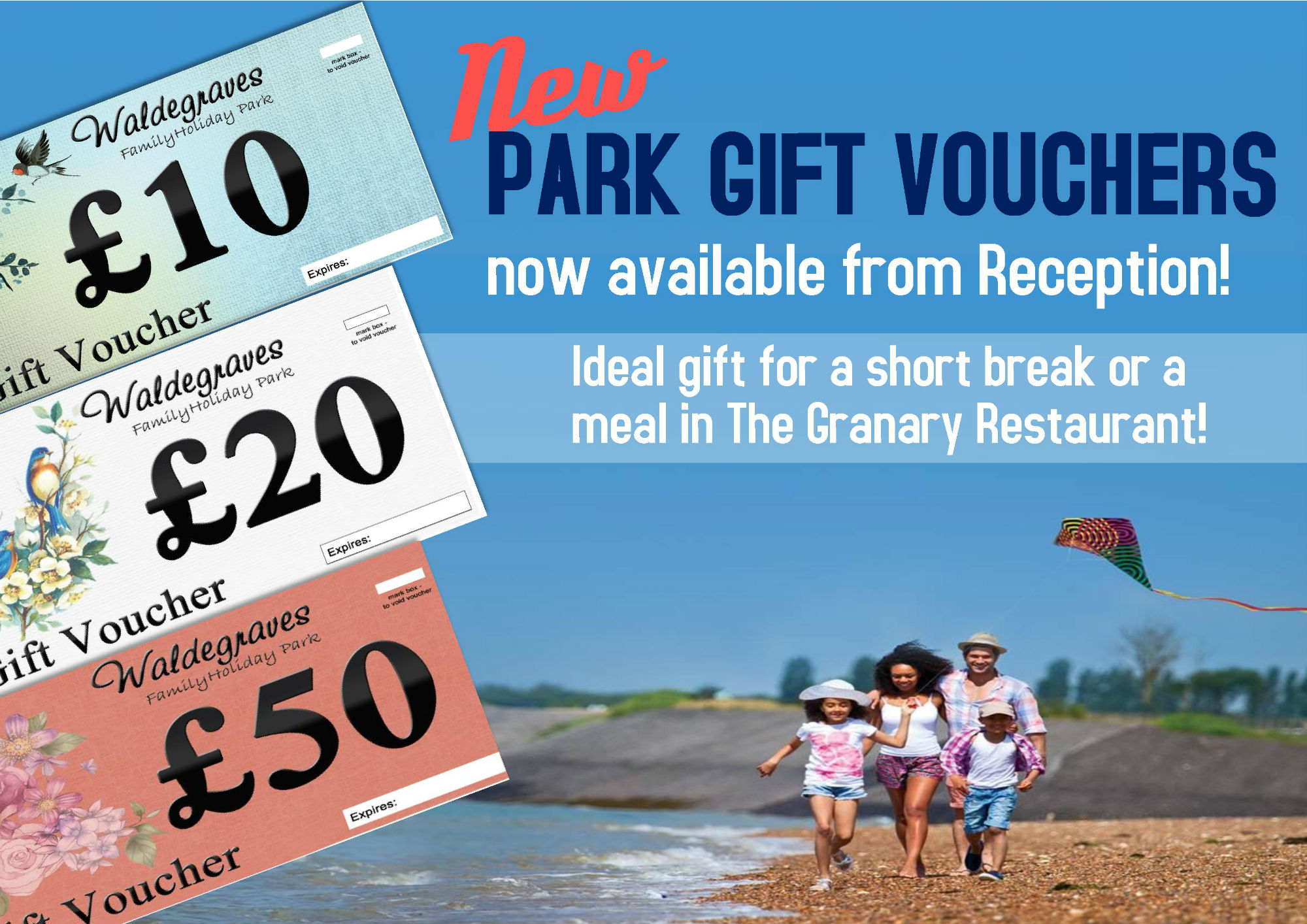 Park gift vouchers Waldegraves Holiday Park Essex